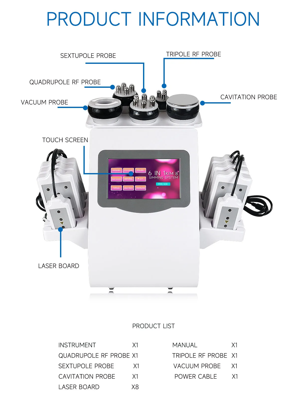NEWGAGA 6-in-1 30K 40K 60K 80K Ultraschall-Kavitationsgerät Körpergewichtsreduktion Vakuum-Lipo Schlankheitsmassage Fitness KIM8 Maschine – Detail 18