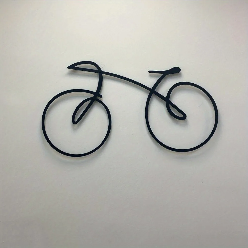 Geometric Bicycle Iron Wall Art Modern Minimalist Line Art Cyclist Home Room Functional Rustproof Decor Gift Ornament