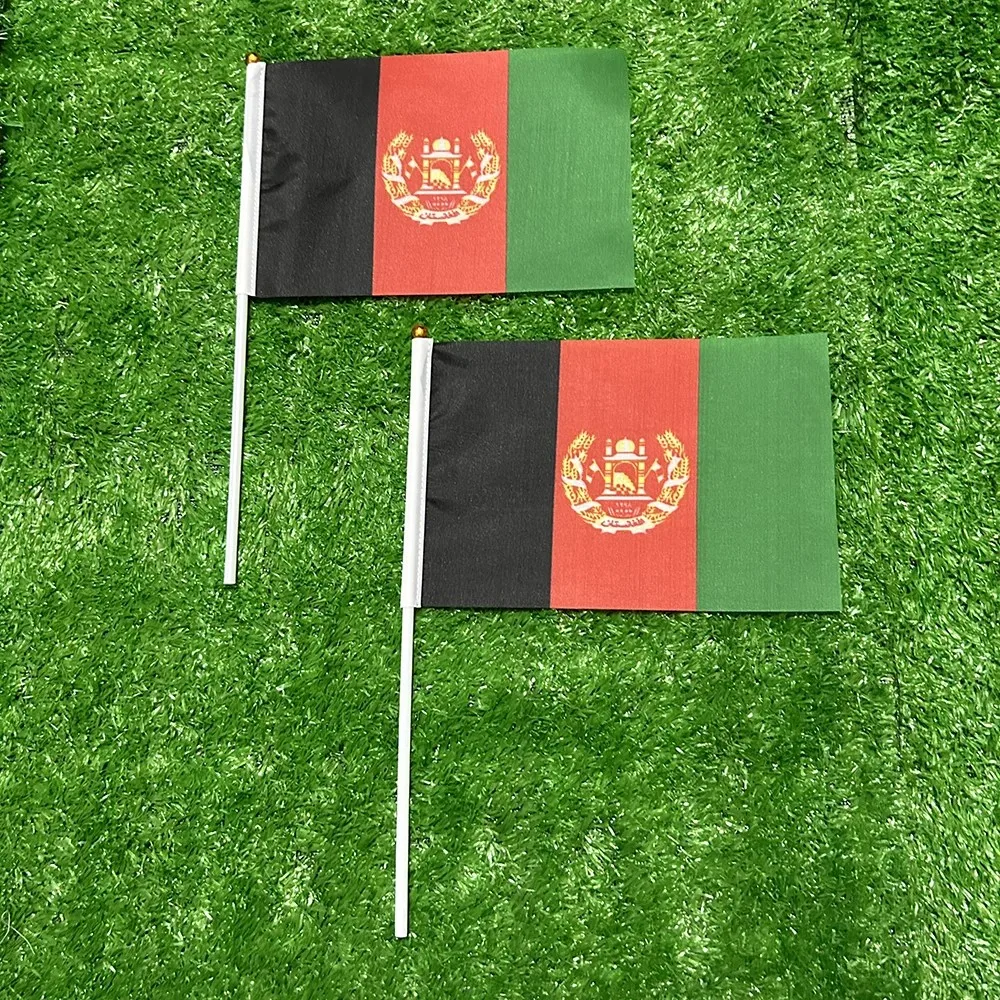 14*21cm Afghanistan Hand Flag, Afghan National Flag World Countries Decor Gifts Small Hand Held Waving Flag