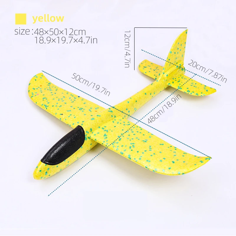 50CM Big Foam Plane Glider Hand Throw Airplane Light Inertial EPP Bubble Planes Outdoor Launch Toys for Children Boys Gift