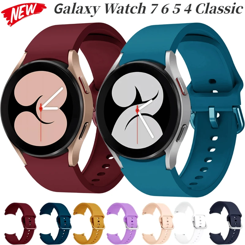Sem lacuna pulseira de silicone para samsung galaxy watch 4/5/6/7 40mm/44mm pro 45mm pulseira macia cinto relógio 4 6 clássico 47mm/46mm correa