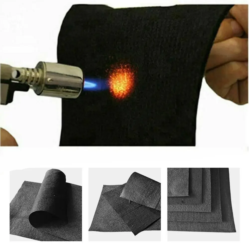Black Carbon Fiber Felt Felt Flame-retardant Torch Shield Mat High-temperature Resistant Fireproof Welding Protective Blanket