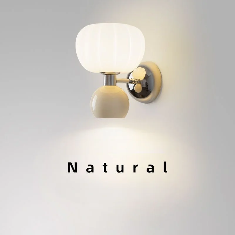 

Modern LED Wall Lamps Cream Breeze Pumpkin Sconces G9 Bulb for Bedroom Bedsides Study Living Room Hallway Dining Room Lighting