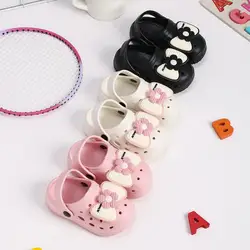 New Children's Slippers Summer Handmade DIY Cartoon Bow Sandals for Girl Flip Flops Non-Slip Garden Beach Shoes