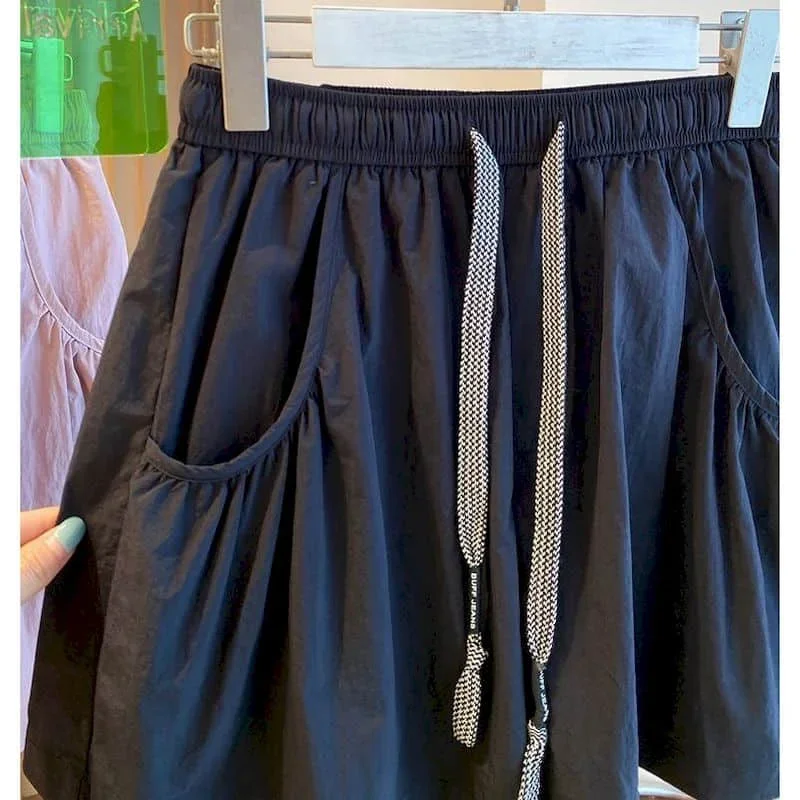 Calções sólidos para roupas femininas rendas cintura elástica casual calças esportivas harajuku vintage solto estilo coreano calças de perna larga