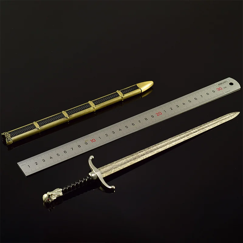 30 cm Power Game Het langklauwige zwaard heeft een schede, middeleeuws zwaard, Katana Speelgoedmes Tafeldecoraties Ambachten Collecties