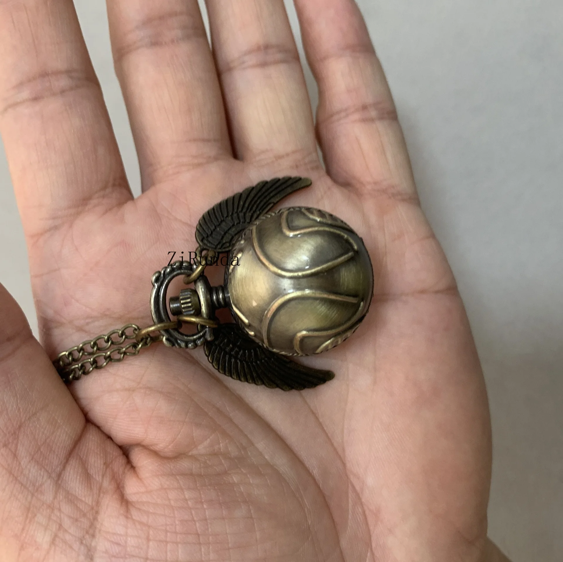 ساعة جيب صغيرة على شكل كرة يقطين برونزية، ساعة حائط كوارتز قابلة للطي