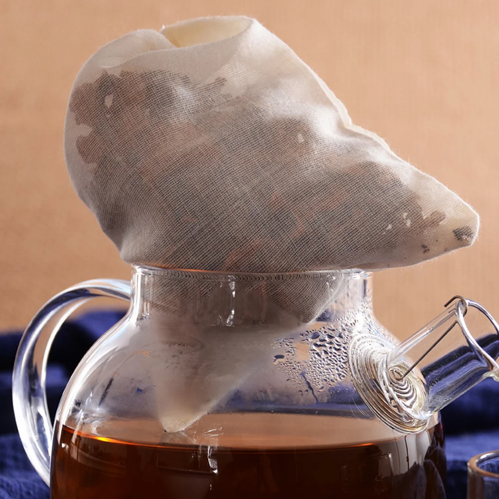 

10pcs 30X40Cm Reusable Cotton Drawstring Soup Bags For Coffee Tea Spices Nut Milk High Temp Resistant Strainer Filter Bag