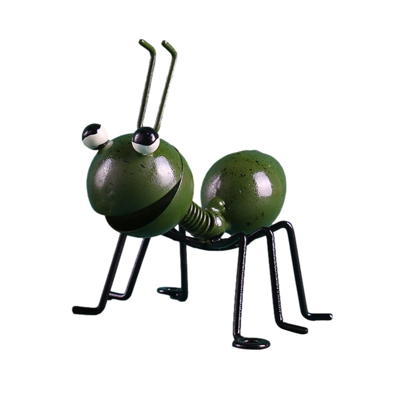 New Wrought Iron Ant Ornaments Garden Wrought Iron Decoration Potted Computer Desktop Ornaments Kids Toys Play House Cute Gift