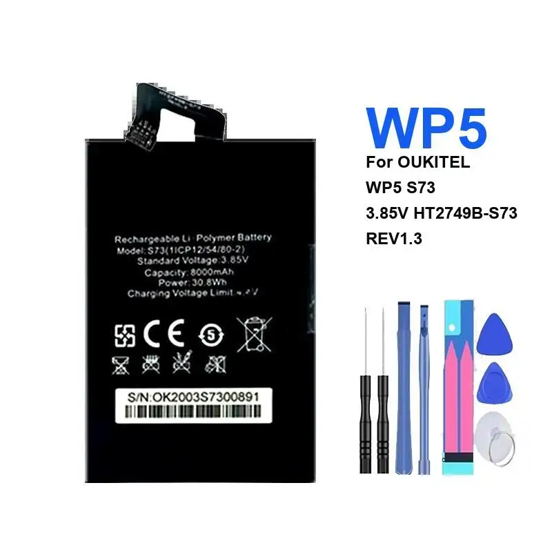

For Oukitel WP5 S73 HT2749B-S73 REV1.3 Strong Compatibility 8000Mah Robust Mobile Phone Battery