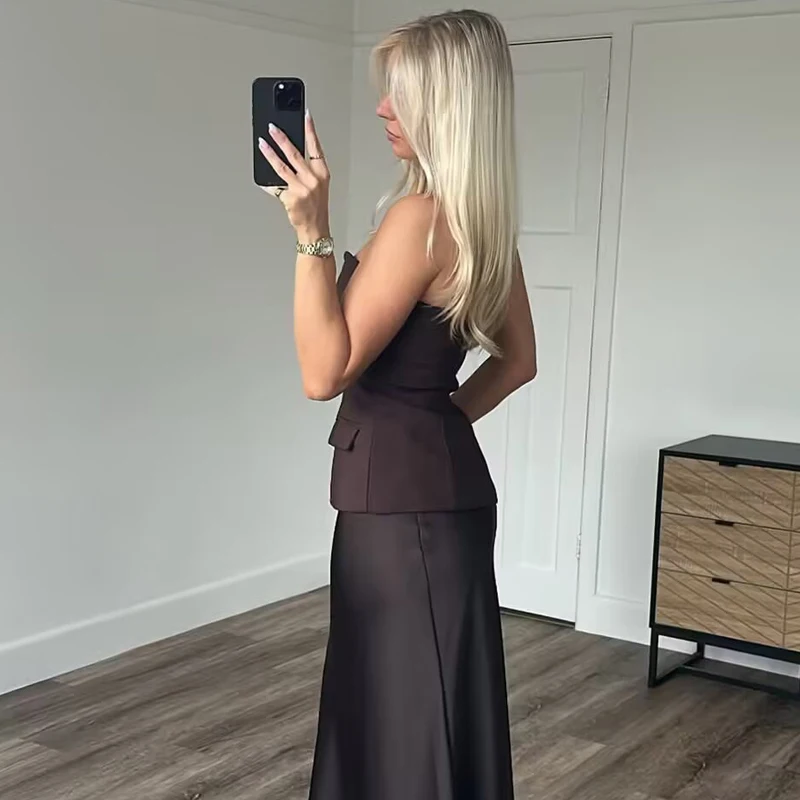 MUJER off Shoulder Tube Top Women Sexy Strapless Crop Top Woman Fashion Backless Short Tops for Women Spring Bustier Vest Top image 2
