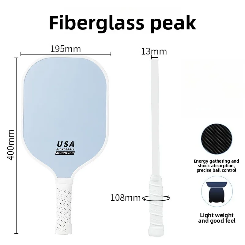 رائجة البيع لون نقي Pickleball مجداف الألياف الزجاجية 13 مللي متر متجمد سطح مريح قبضة المضادة للانزلاق الرياضة الخفافيش لعبة لوازم