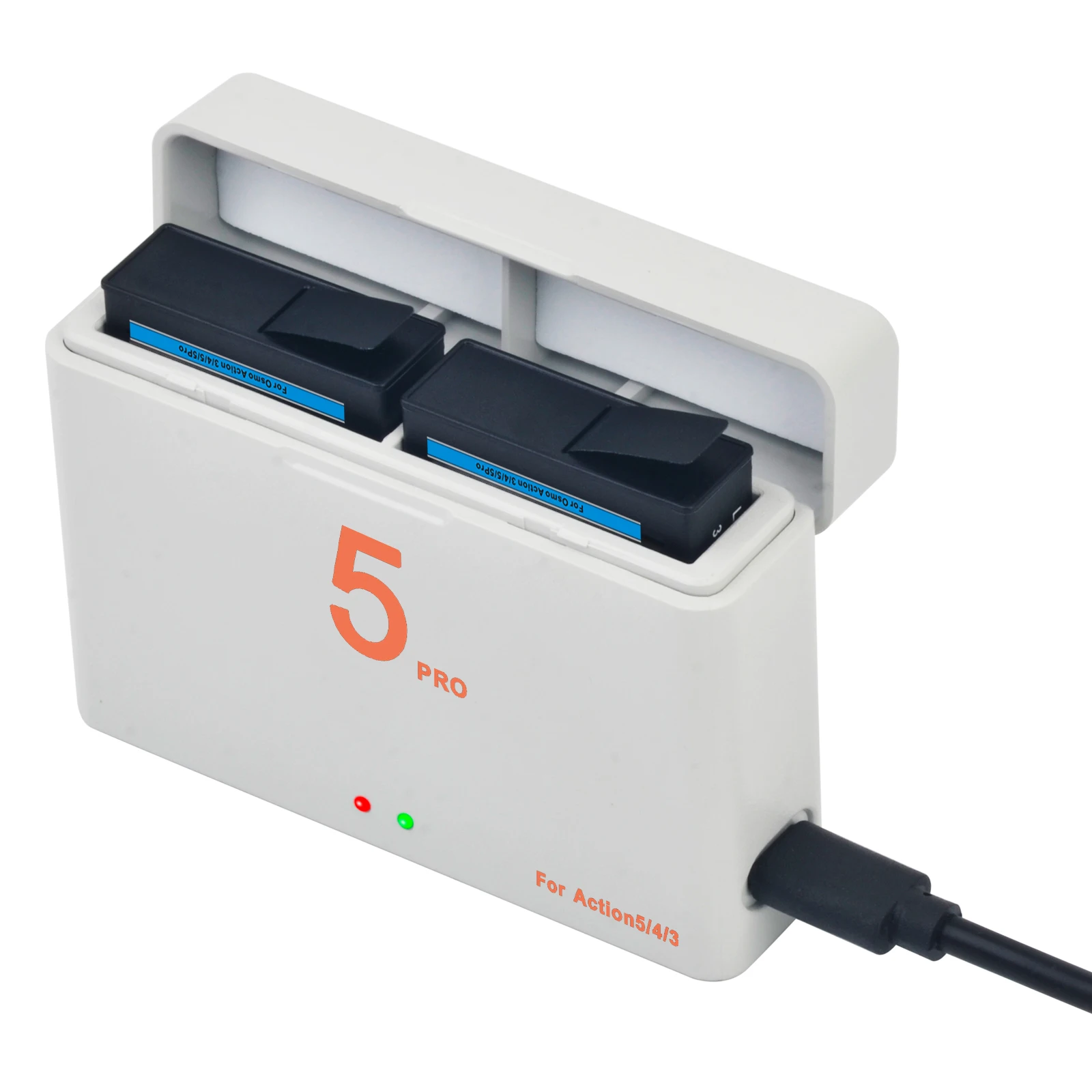 PicklePower 2250 mAh Ersatzakku für DJI Osmo Action 5 Pro/4/3, Osmo 360, Ladebox für DJI 3/4/5Pro Zubehör