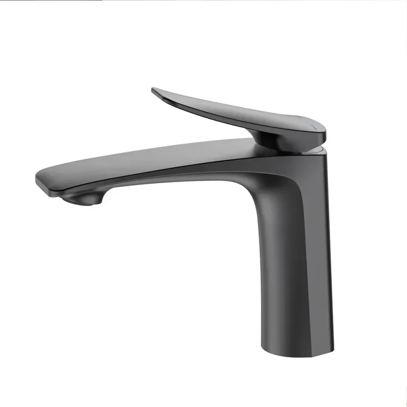 

Light luxury washbasin gun gray faucet all copper hot and cold water household bathroom washbasin washbasin faucet