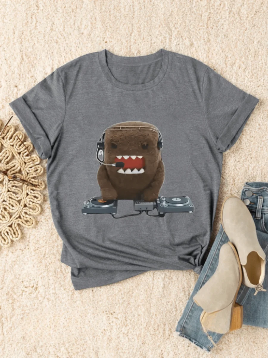 

Black Cotton T-Shirt Casual Streetwear Unisex Short Sleeve Crew Neck Solid Color