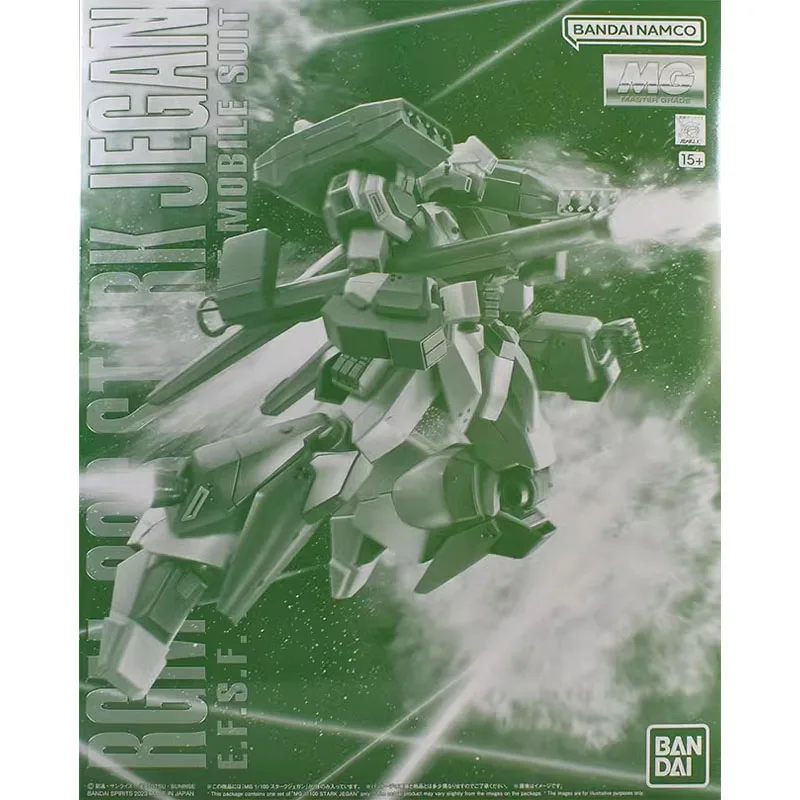 Bandai Genuine Figure Gundam Model Kit Anime Figure MG 1/100 RGM-89S Stark Jegan Collection Gunpla Action Figure for Boys Toys