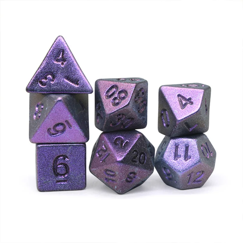 7Pcs/Set Acrylic Electroplating Dice New Polygonal RPG Dungeons and Dragons DND Dice Role Playing Table Games Accessories