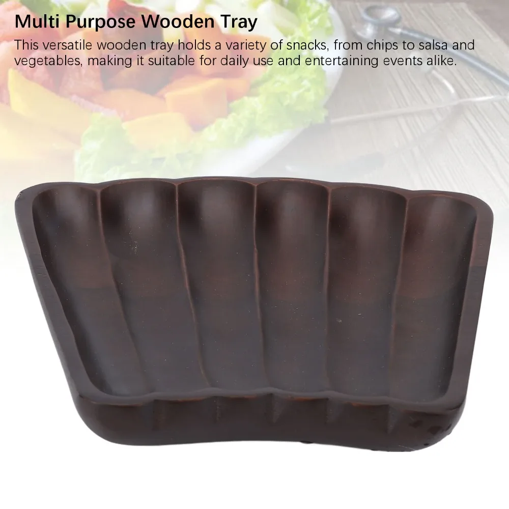 Solid Wood Serving Tray Irregular Outline Wood Texture Storage Tray Smooth Surface Thick Board Display Plate Snack Display