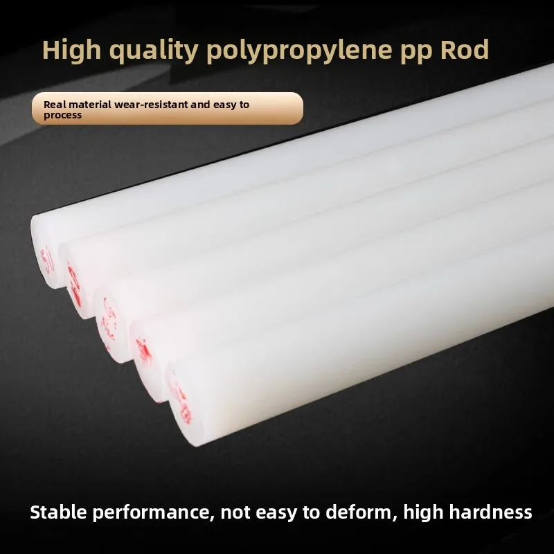 Nylon Rod Polypropylene Pure PP Rod Solid Cylinder Wear & Acid-Alkali Resistant White Plastic Wool Plastic Stick Bar