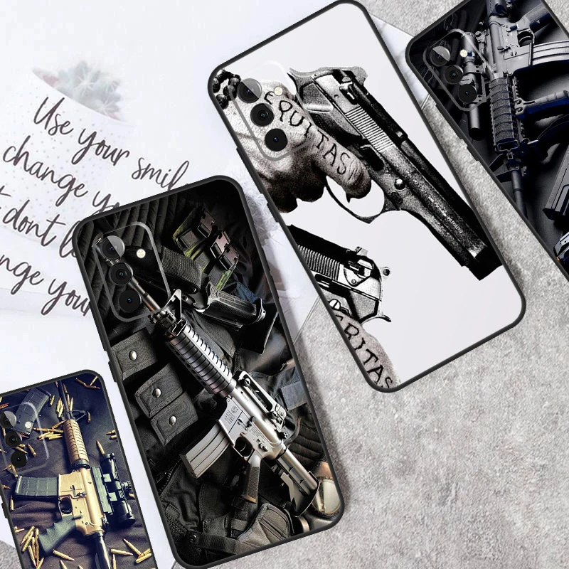 Firearms Machine Gun M4A1 Case For Samsung Galaxy A32 A52 A22 A12 A14 A24 A34 A54 A15 A25 A71 A51 A13 A33 A53 Cover