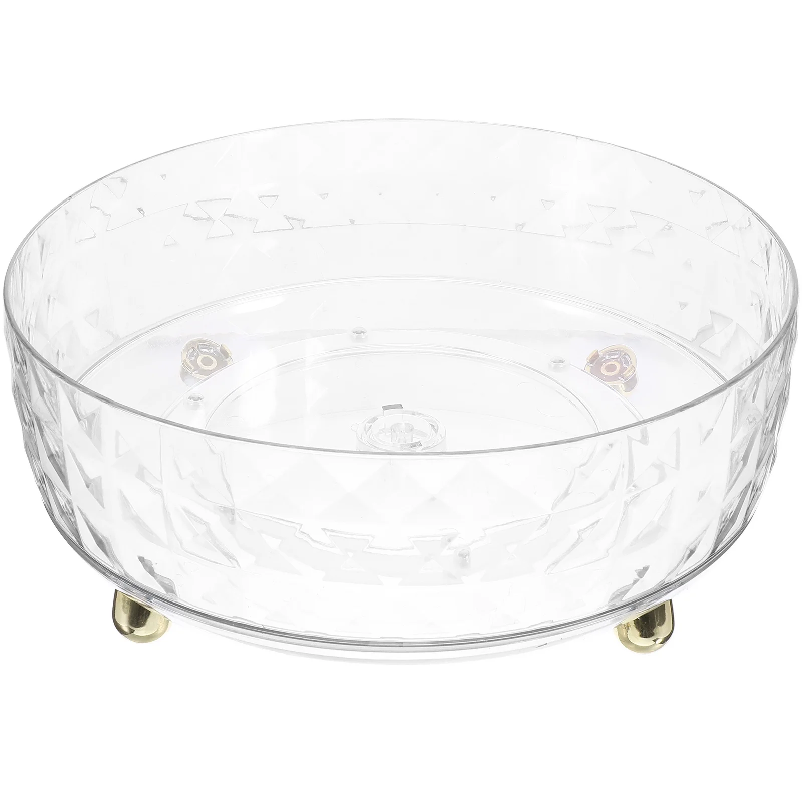 

Rotating Storage Tray Diamond Pattern Transparent Large Capacity Kitchen Seasoning Holder Turntable Organizer For Makeup