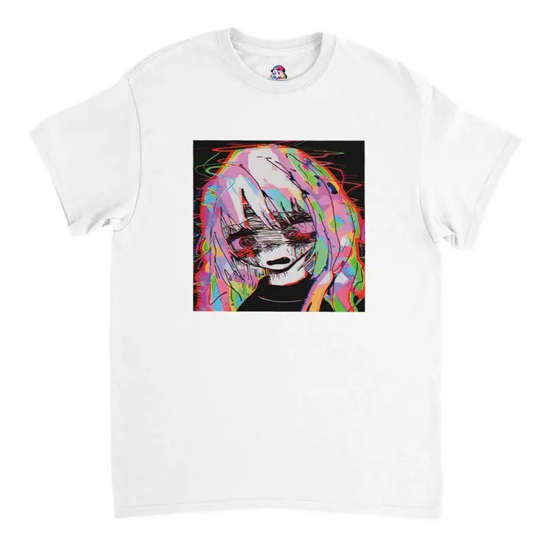 Digital Despair Psychedelic Weirdcore Girl T-Shirt Trippy Alt Clothing Grunge Clothes Anime |