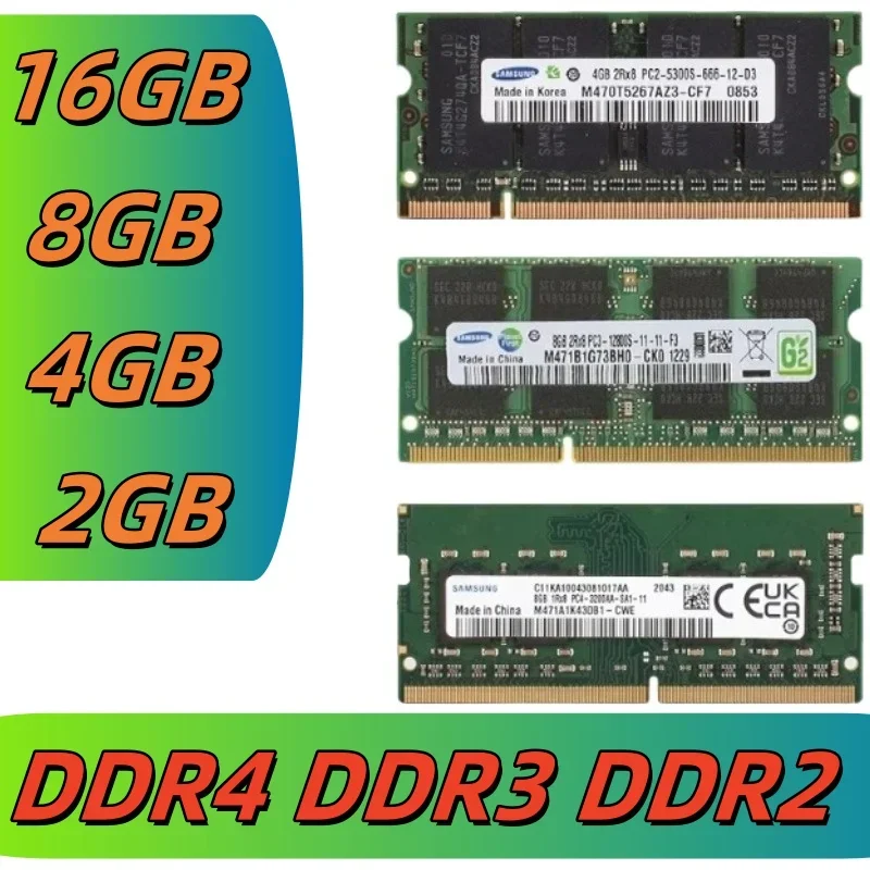 

DDR4 DDR3 DDR2 16GB 8GB 4GB 2GB Laptop Memoria 2400 1600 1333 800 667MHz High Performance Notebook Sodimm RAM