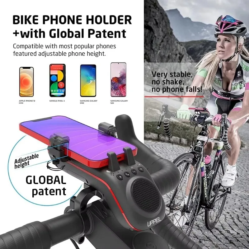 10 in 1 Multifunctional Bicycle Accessories Waterproof Phone Holder Light Emitting Diode Light Power Bank Speaker
