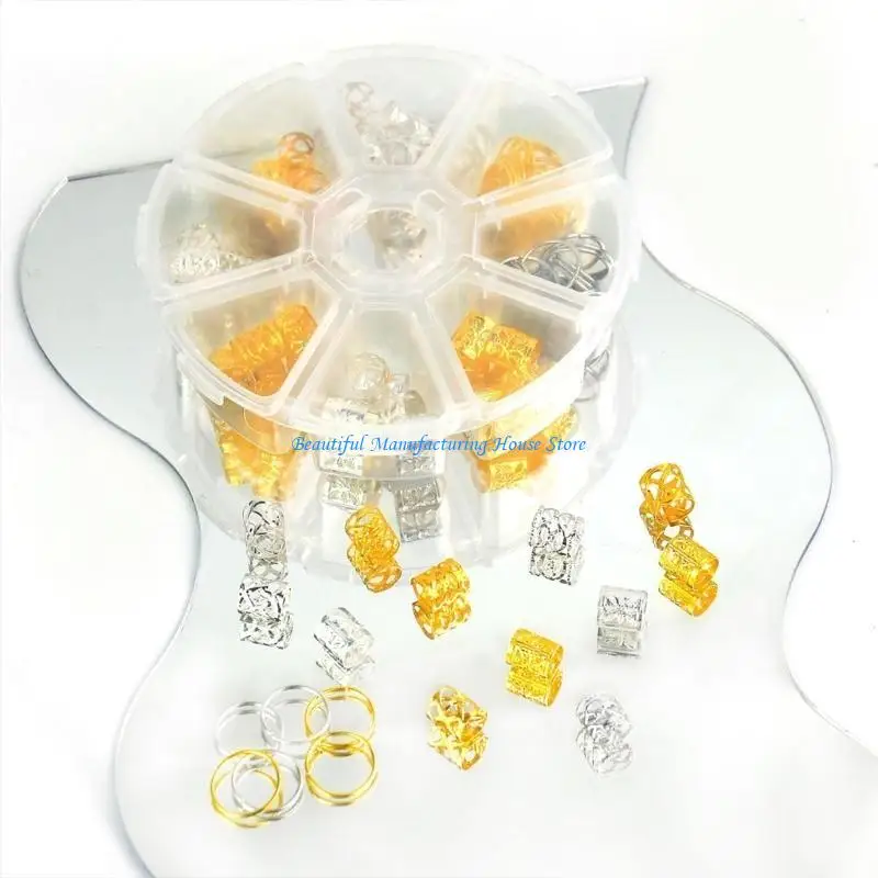 E56A 100pack Metal Hair Extension Braid Hair Extension Rings Braiding Metal Rings for Women's Hairstyles