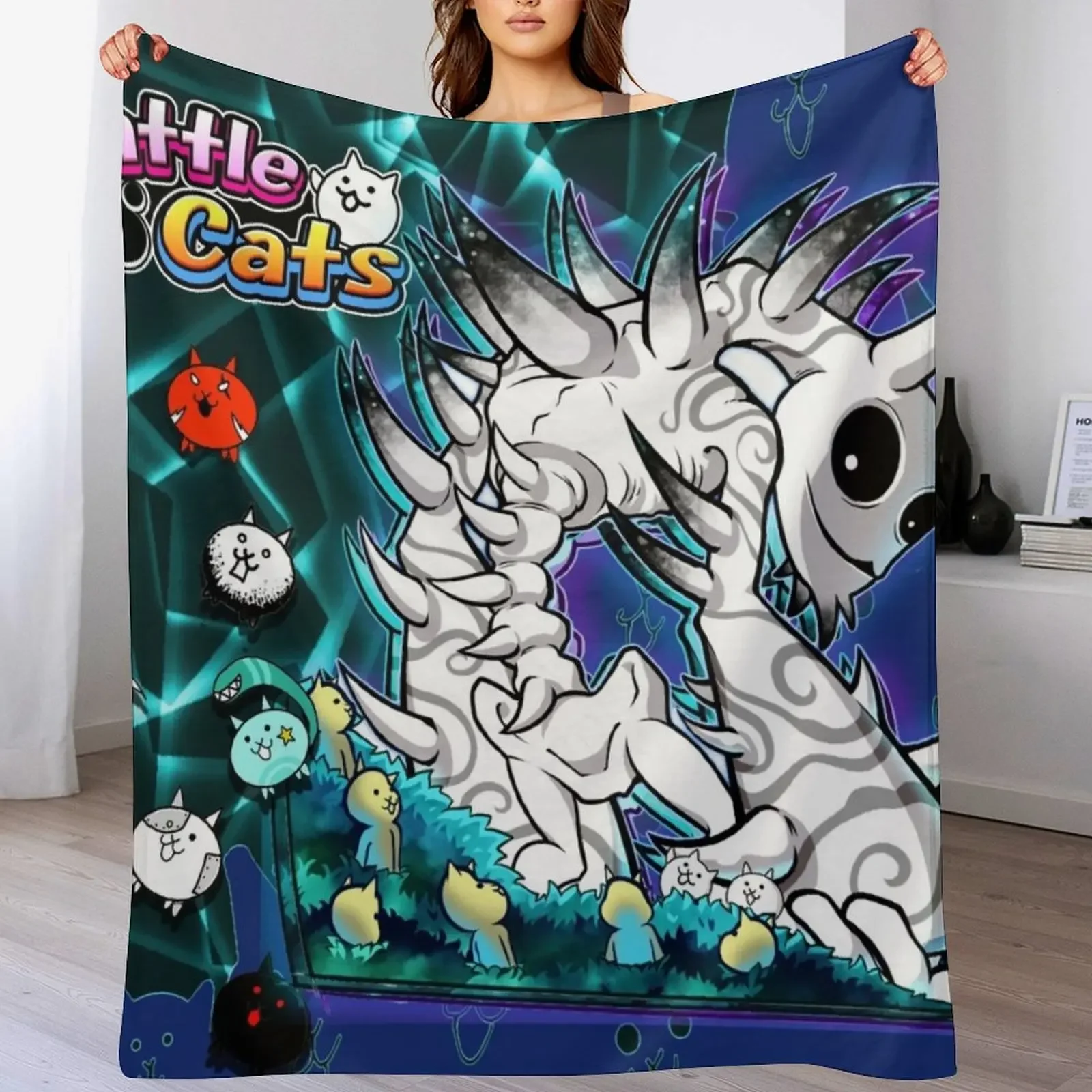 

Battle Cats Throw Blanket Sofas Plaid Nap Decorative Beds Blankets