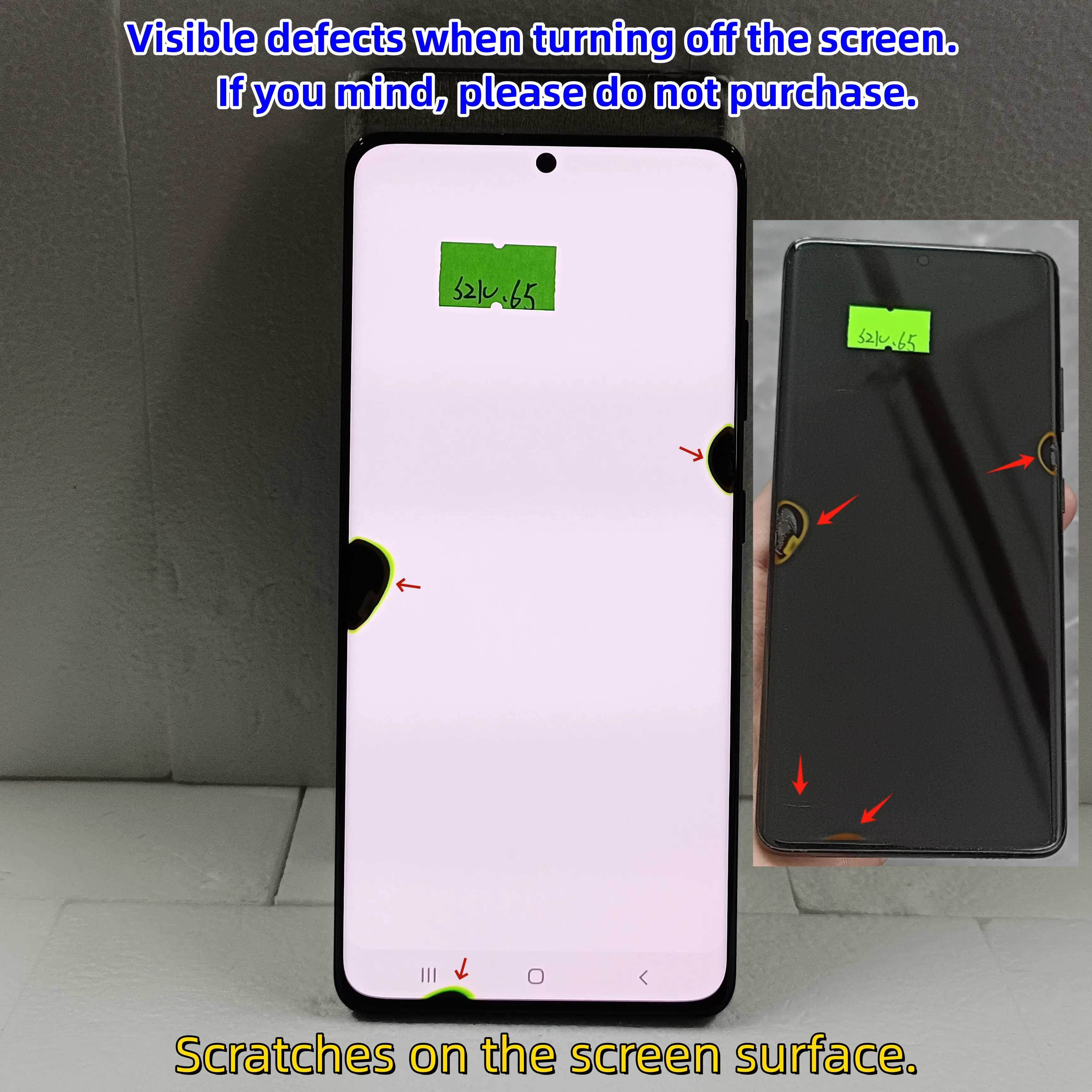 6.8\'\'AMOLED LCD For Samsung Galaxy S21 Ultra 5G G998 G998U G998B G998F/DS Display Touch Screen Digitizer Assembly With Defects