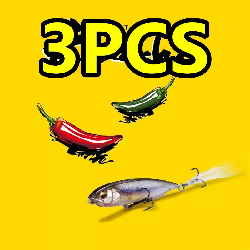LURETV Chili japonés Karashi fregadero lento lápiz de parada de tiro señuelo de lubina 5 uds 6cm 5g 8035