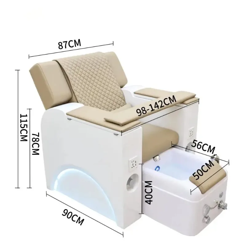 

2026 High-end Electric Pedicure Spa Chair, Liftable Salon Sofa with Automatic Back Massage