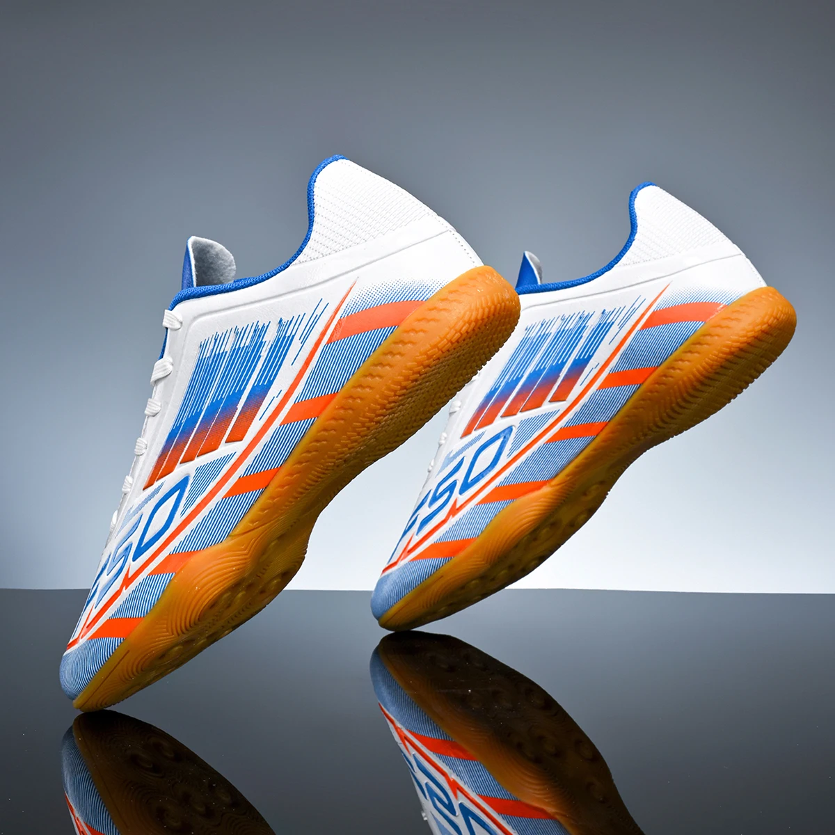 Low-cut IC Indoor Flat Soccer Cleats Five-a-side Light PU Upper Flexible Rubber Flat Sole Comfort Unisex Adult Indoor Football