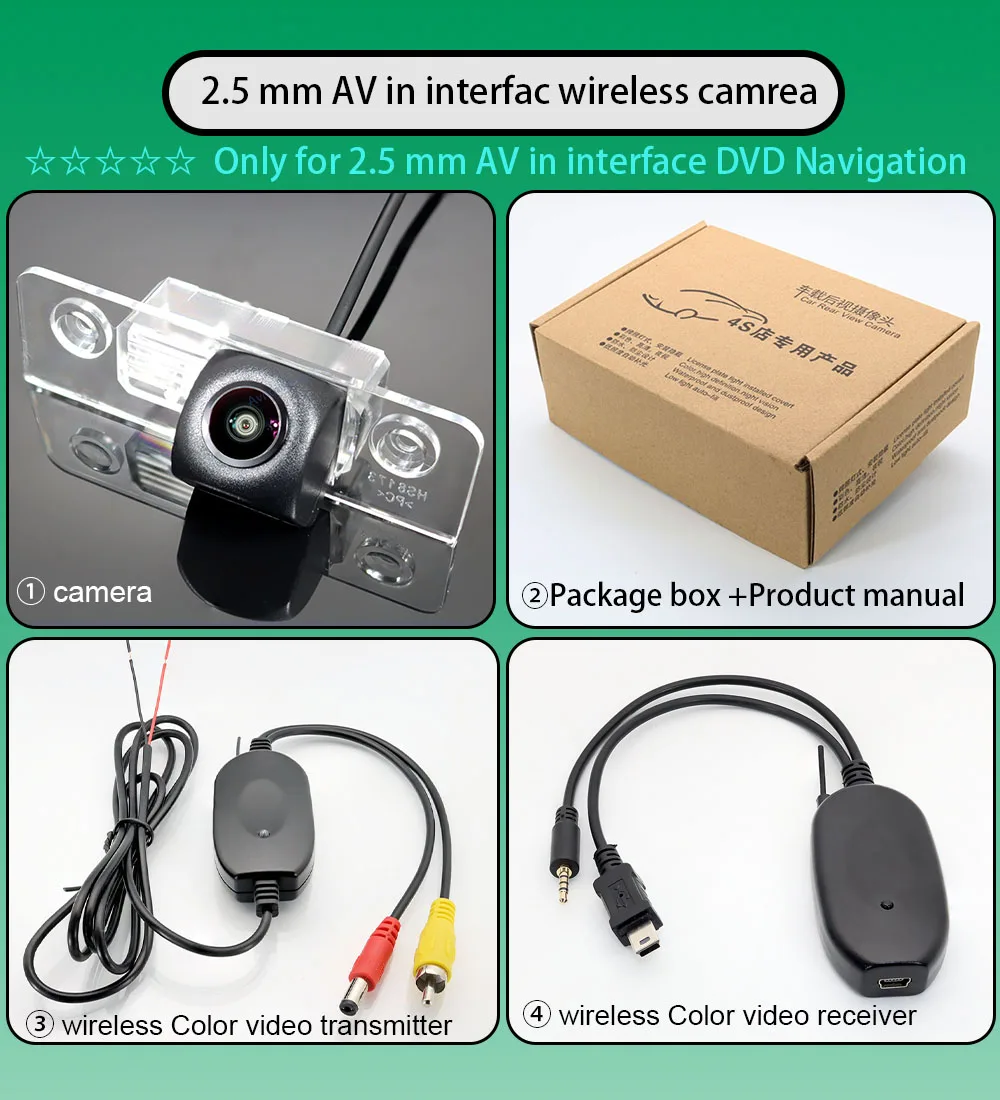 2.4 Ghz Wireless Rear View Fisheye Camera For Ford Mondeo MK2 MK3 1996~2004 2005 2006 2007 HD Color  Transmitter Receiver