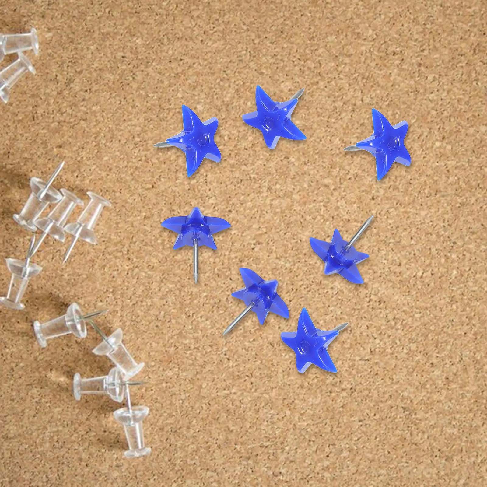 100Pcs Star Shaped Thumbtacks Cork Board Pins Colored Decorative Push Pins for Map Photo Wall Bulletin Board Calendar