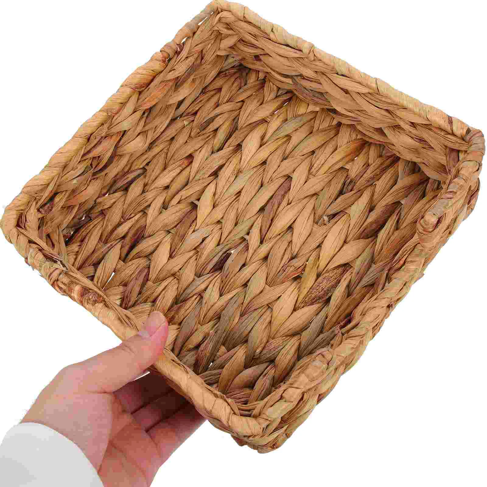 Napkin Basket Straw Tissue Box Paper Napkins Sundries Storage Desktop Decoration