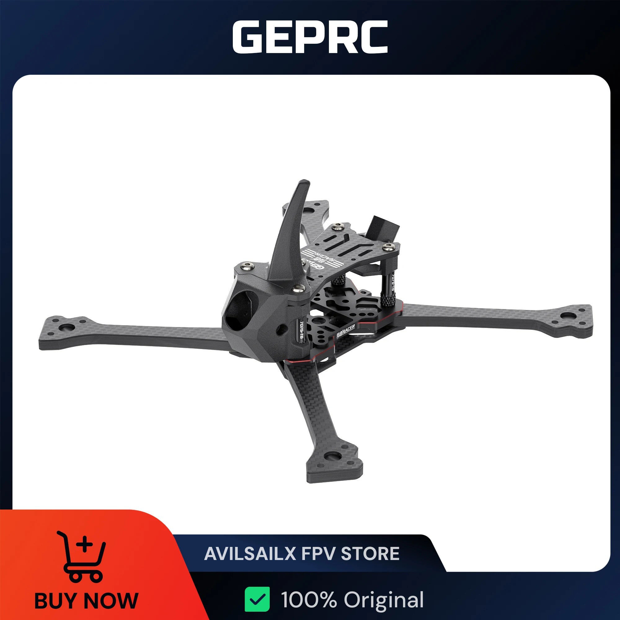 

GEPRC GEP-Racer RACER Комплект рамы FPV X Структурный дизайн 5 дюймов 208 мм Колесная база совместима HD VTX для гоночного дрона