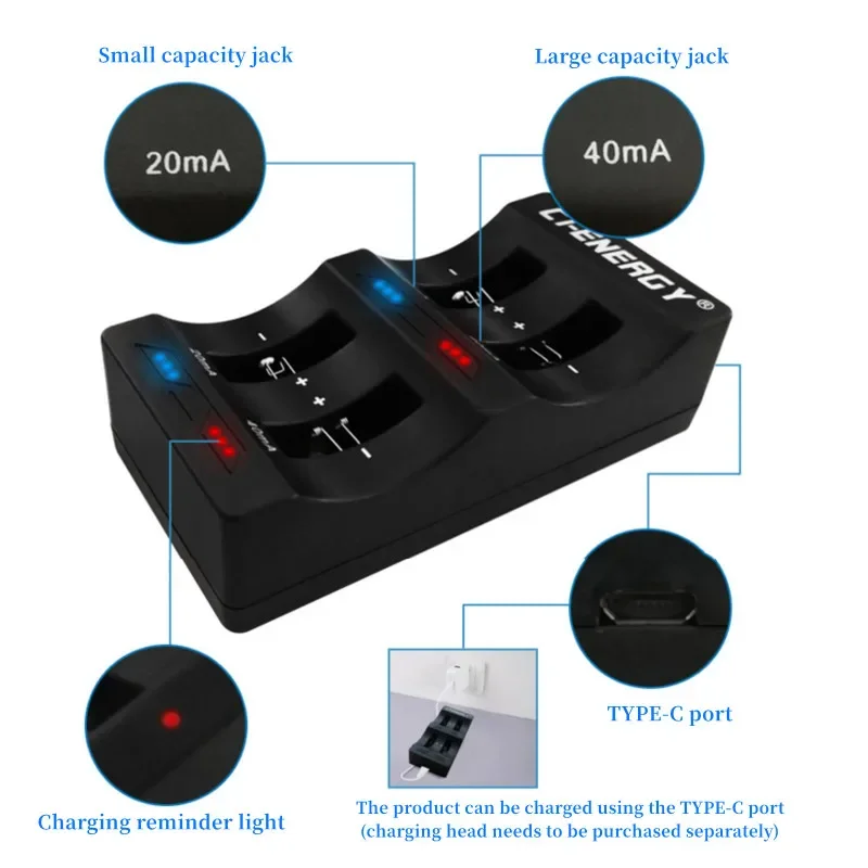 New Lithium Button Battery Charger For 2032 LIR220 LIR1632 LIR2032 LIR2025 LIR2016 LIR2450 LIR2477 Smart 3.6V USB 4 Slot Charger