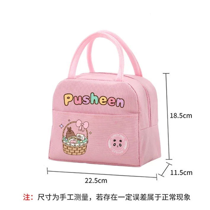 Pusheens Women Lunch Hand Bag Girl children\'s Anime Cartoon Printing adolescente Cute Lunch Box Female Office Thermal Insulat Case Gift