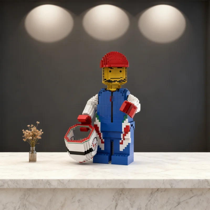 

2806 деталей MOC: Фигурка гонщика Формулы-1 (сине-белая), городская модель, строительные блоки, конструктор, рождественский подарок, кирпичики для детей, идея для творчества