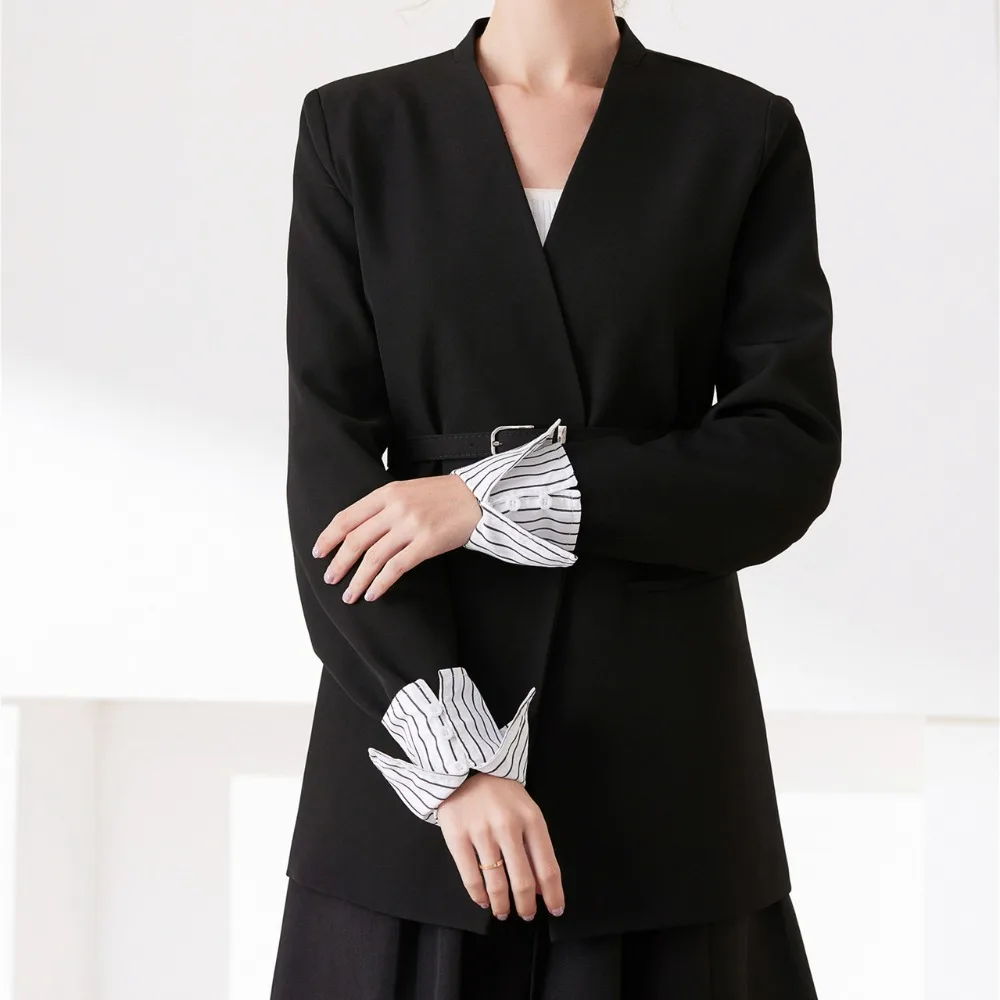 Detachable Stripe Shirt Fake Collar Commute Decorative Fake Hand Sleeves Easy To Wear Comfortable False Wrist Cuffs Photo Props