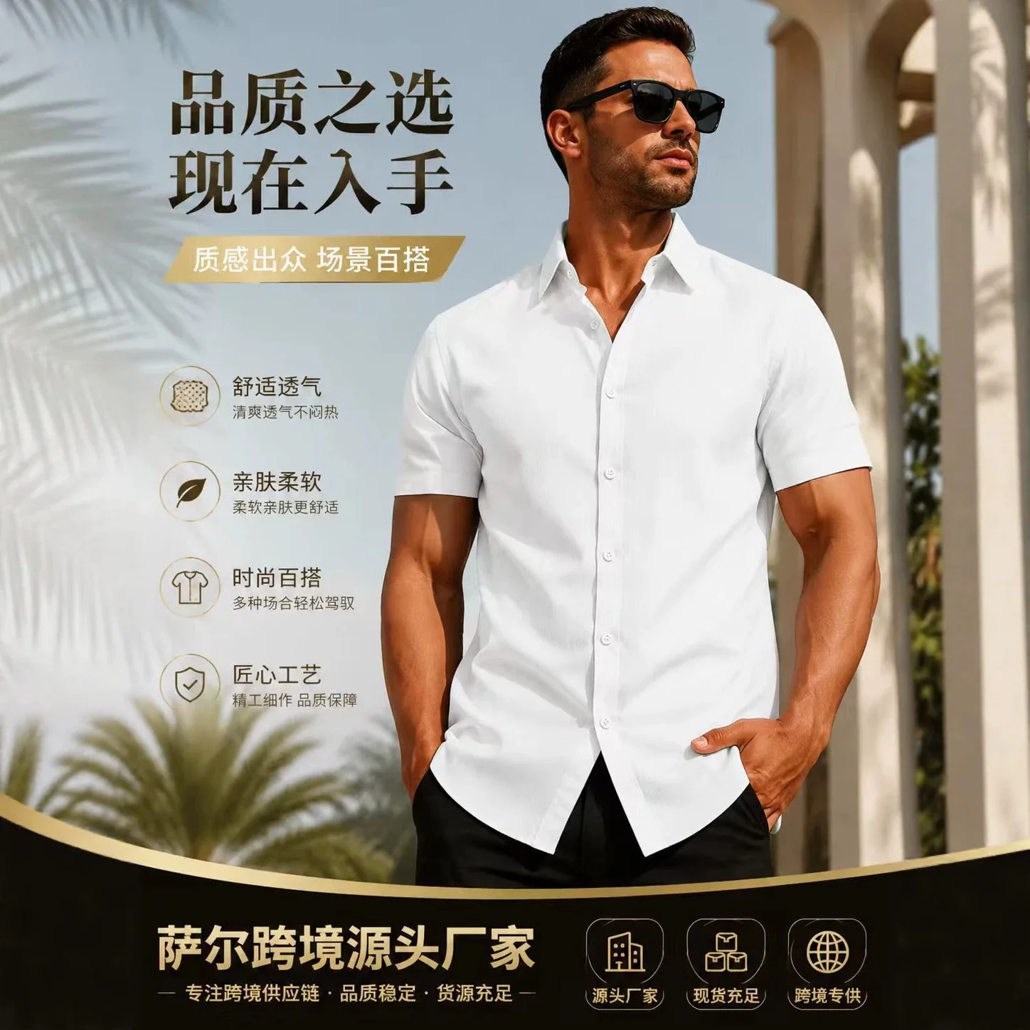 Vintage Single Breasted Cotton Linen Short Sleeve Shirt for Men, Casual Loose Fit Summer Shirts
