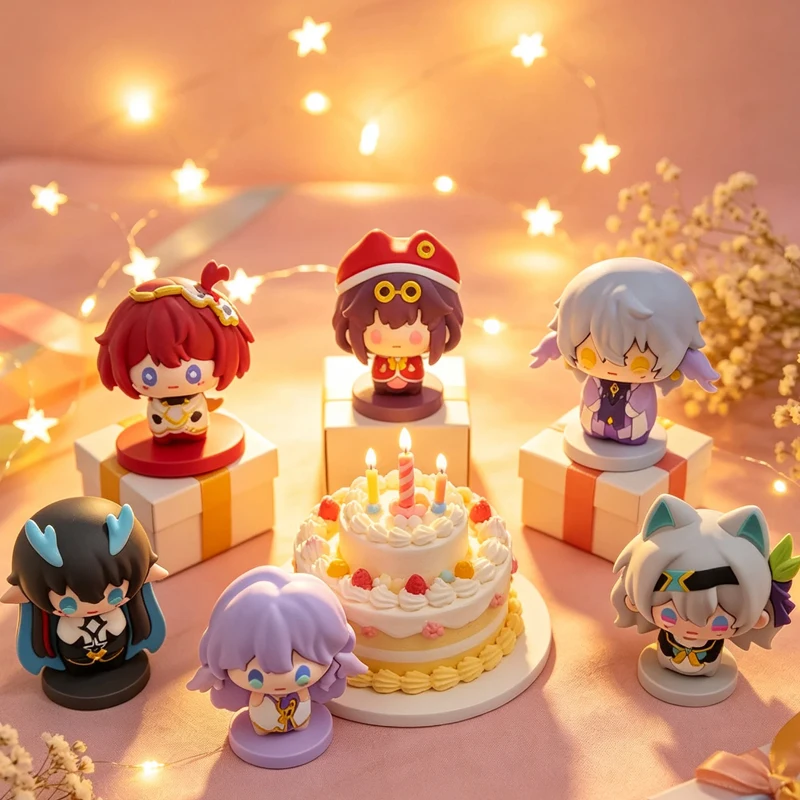 6Pcs/Lot Sparkle AR-26710 Robin Sunday DanHeng·lmbibitorLunae Tribios Mini PVC Figure Collection Decor Present