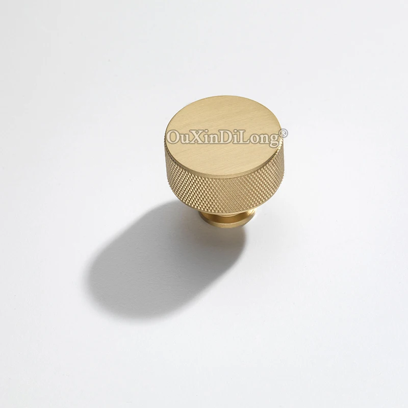 10PCS Solid Brass Knurled Furniture Pulls Handles Drawer Knobs Cupboard Wardrobe Closet Dresser Shoe Cabinet Door Pulls Knobs