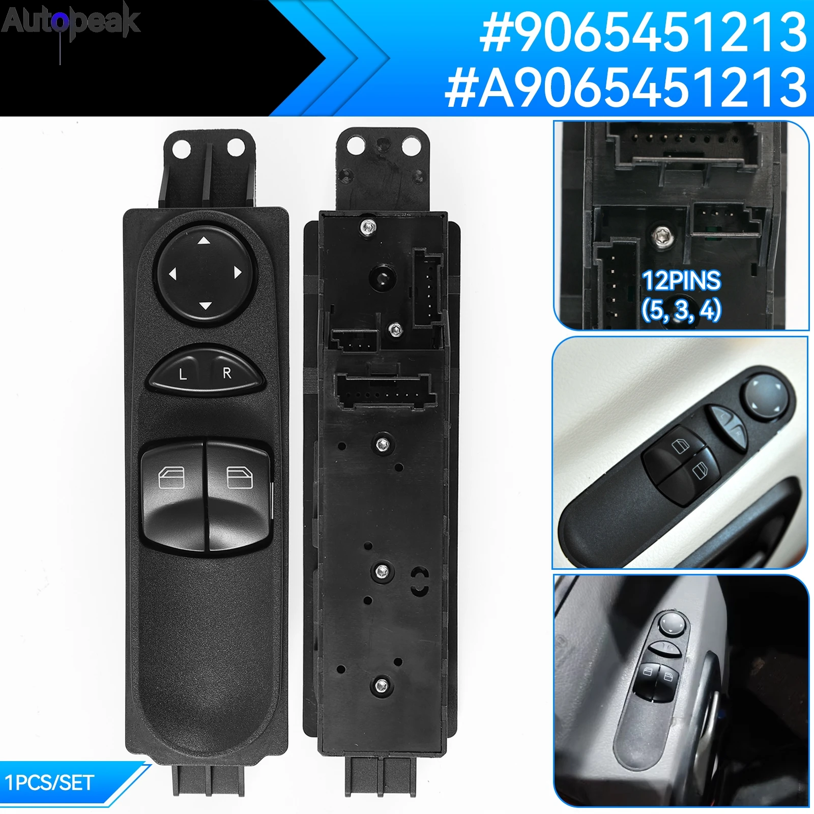 

A9065451213 Driver Side Window Mirror Switch Lifter Regulator Button Control Switch For Mercedes-Benz Sprinter W906 9065451213