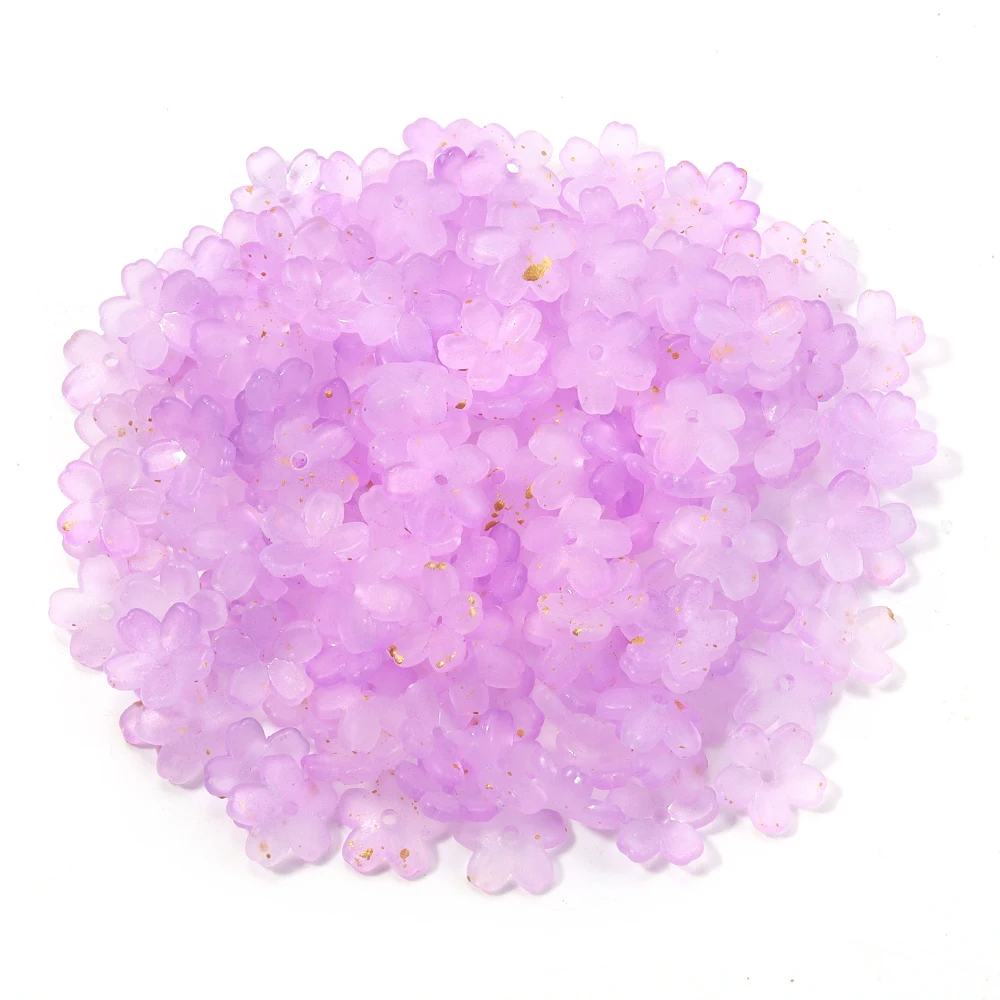 200 stks 11mm Acryl Bloemen Kralen Kleurrijke Vijf Bloemblaadjes Bloem Losse Kralen Voor Sieraden Maken DIY Ketting Oorbellen Accessoires