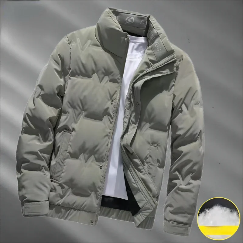 

Down Jacket Men Winter Warm Down Coat Windproof Stand-up Collar Bomber Zipper Parkas Lightweight Jacket Thick Men's Clothing