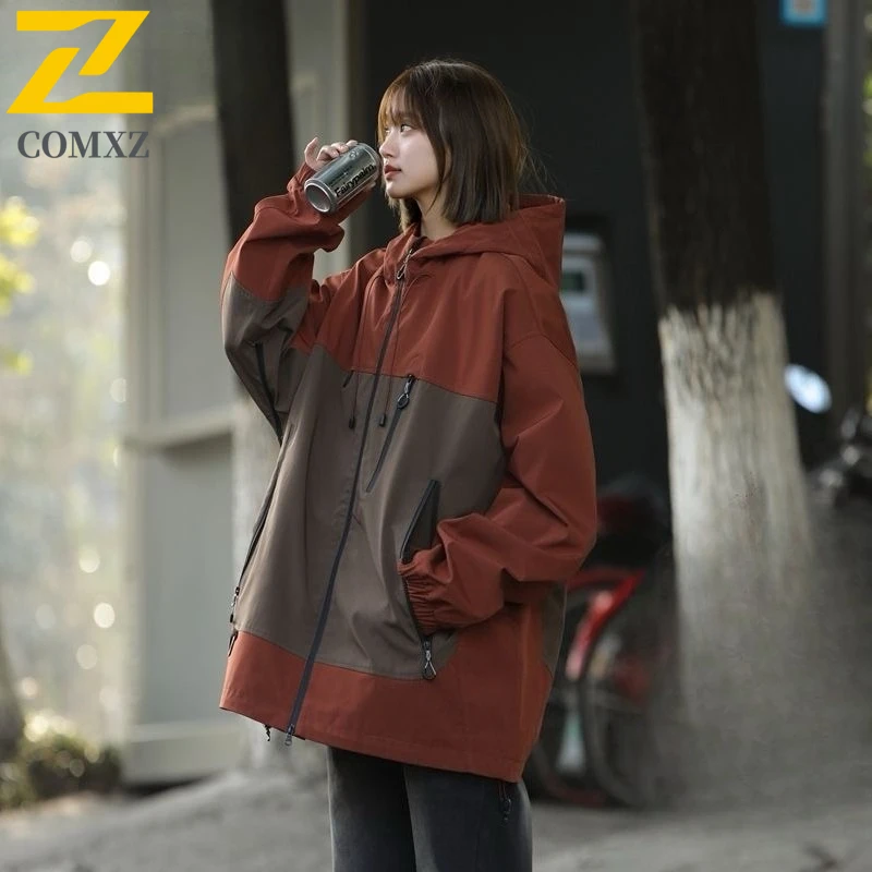 

Men Outdoor Casual Sports Jacket Spring Autumn Waterproof Windproof Detachable Hood Lightweight Hiking Trekking Softshell Coat