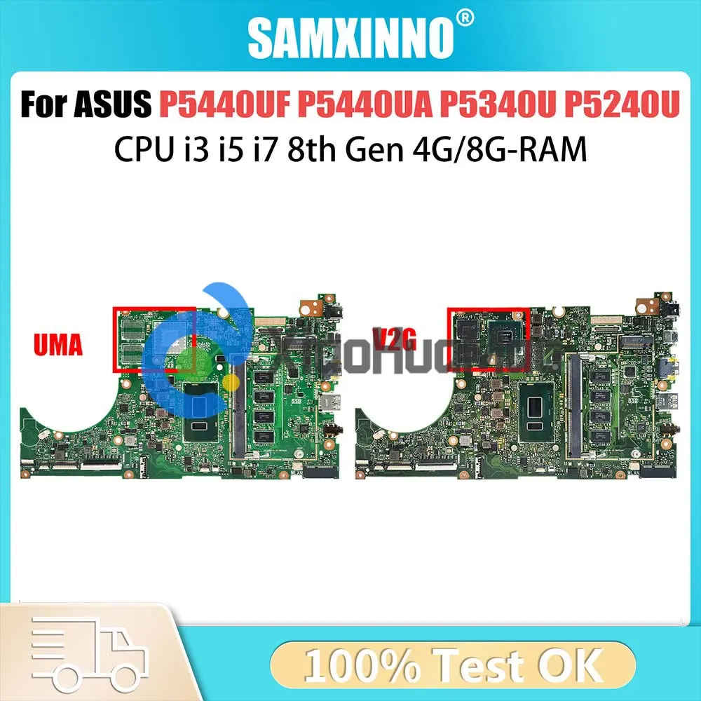 

P5440UF Mainboard For ASUS ExpertBook P5440UA P5340UF P5340UA P5240UF P5240UA P5440U Laptop Motherboard i3 i5 i7 8th 4G/8G-RAM